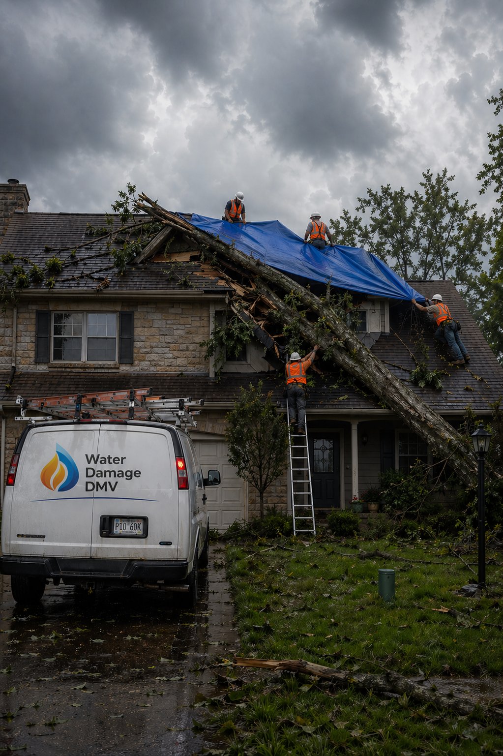 Storm damage restoration service